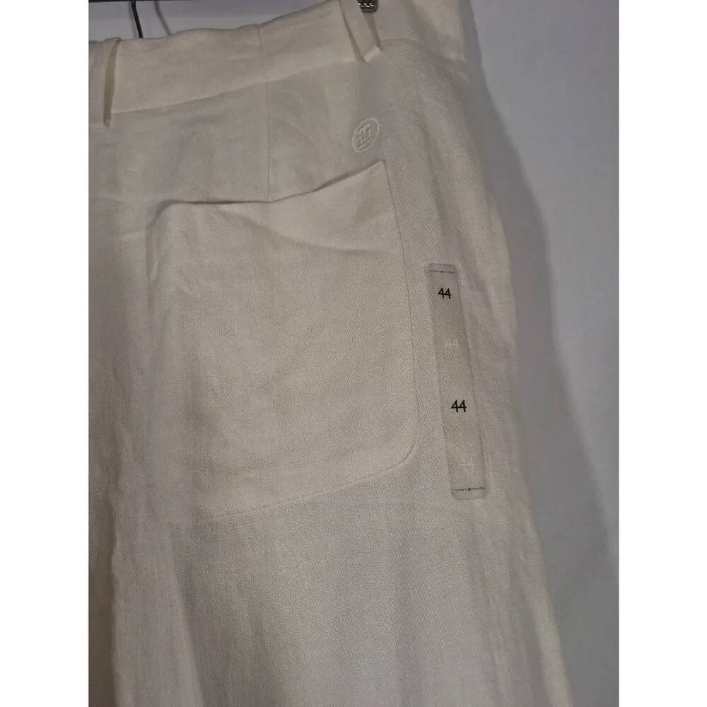 Tommy Hilfiger Mens Off-White Linen Blend‎ Dress Pants Size 44 NEW